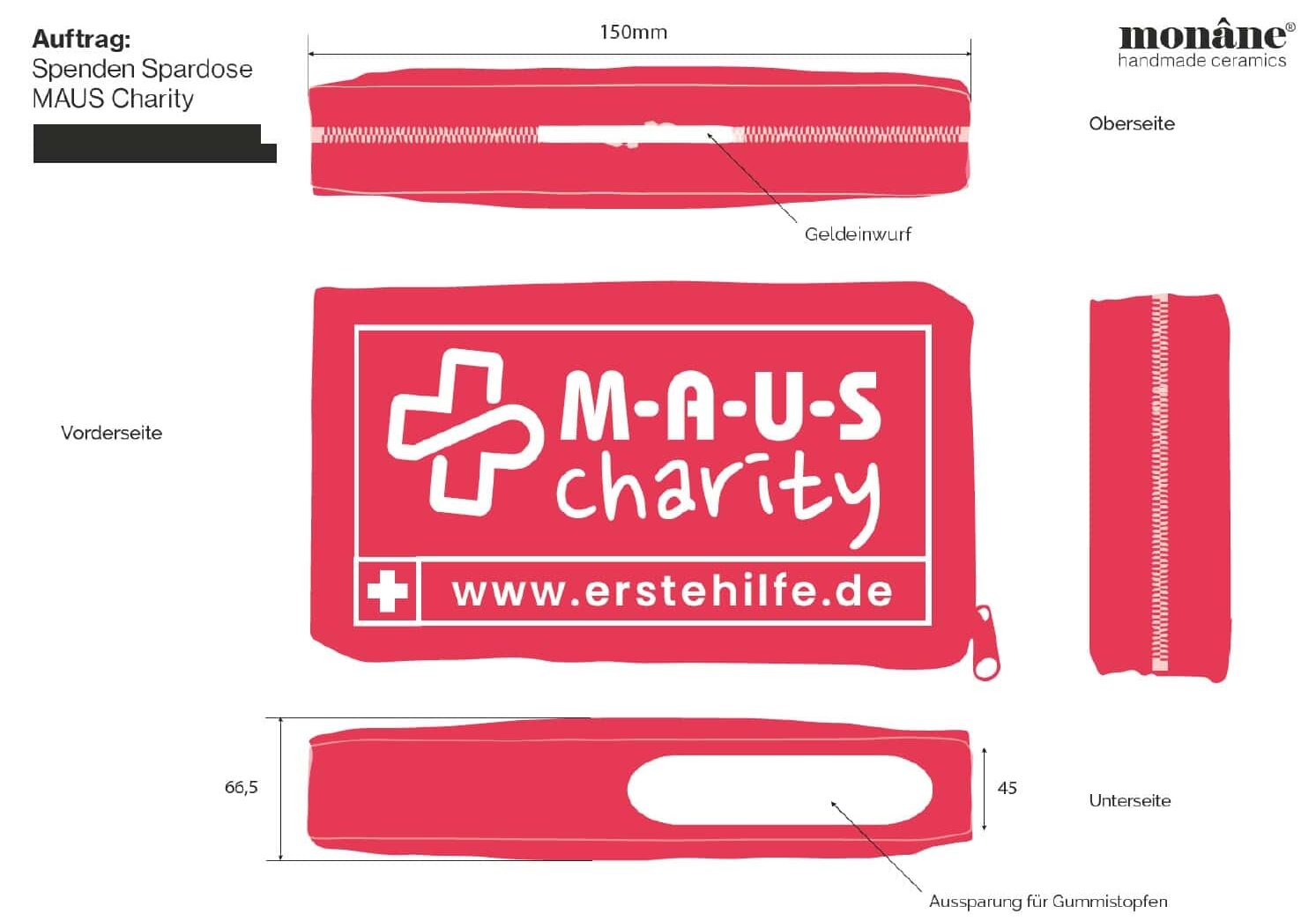 Produktentwicklung Spendenbox für MAUS Charity